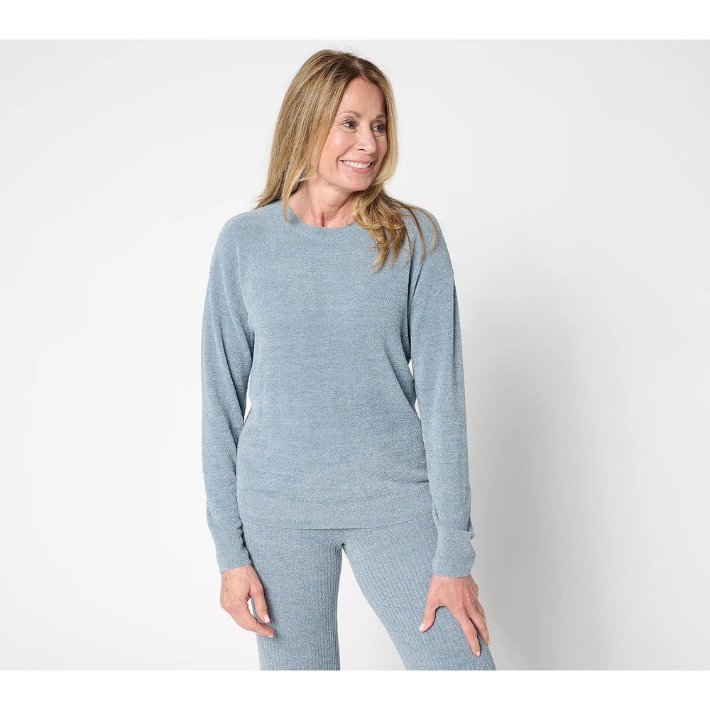 Barefoot Dreams CozyChic Lite Drop Shoulder Pullover Women's Size Small Dusk NWT